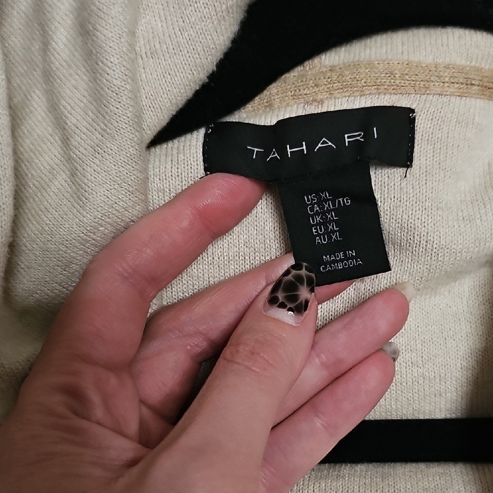 Tahari Cream Knit Sweater - Picture 2 of 5